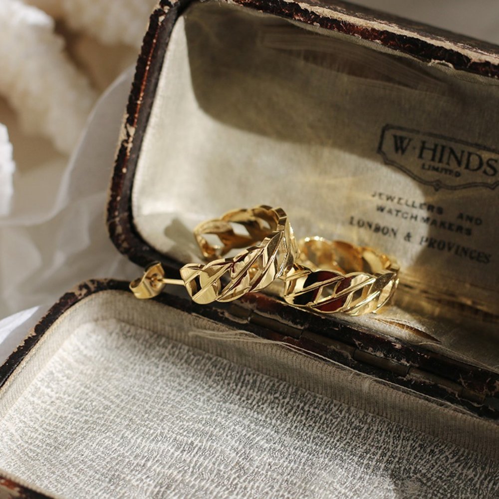 NEW 18K Gold Plated Braided Round Hoop Earrings 0 - Picture 5 of 10